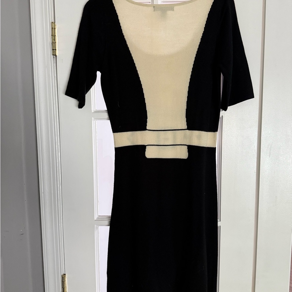 Betsey Johnson Black and Cream Knit Dress - Picture 2 of 3